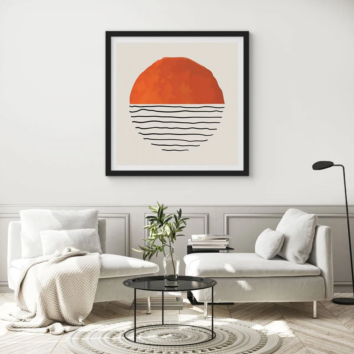 Plagát v čiernom ráme - V japonskej atmosfére - 60x60 cm