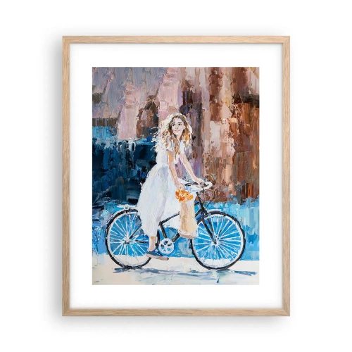 Plagát v ráme zo svetlého duba - Ranná radosť - 40x50 cm