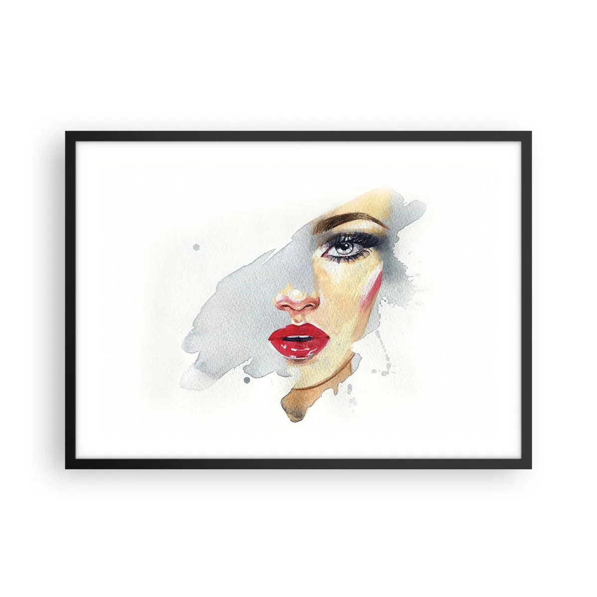 Plagát v čiernom ráme - Odraz v kvapke vody - 70x50 cm