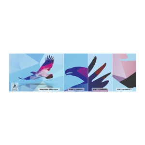 Vzorka Fototapeta Standard Eco - Orol v ľaliovom krištáli - Vták, Orol, Geometrický obrazec - 100x30 cm