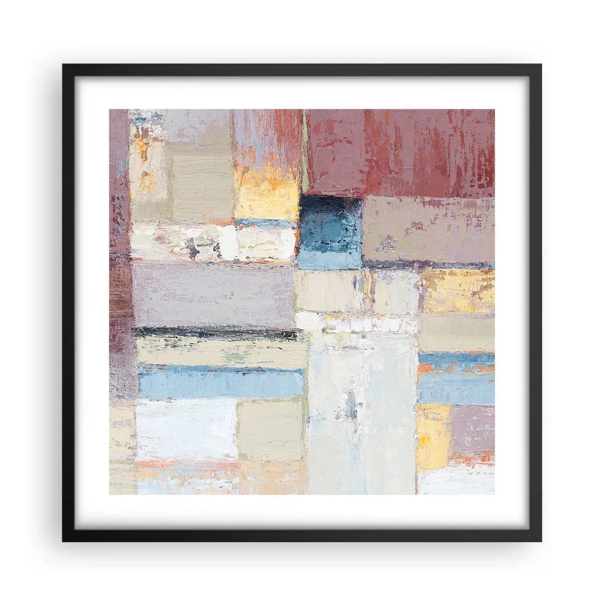 Plagát v čiernom ráme - Kľud geometrie - 50x50 cm