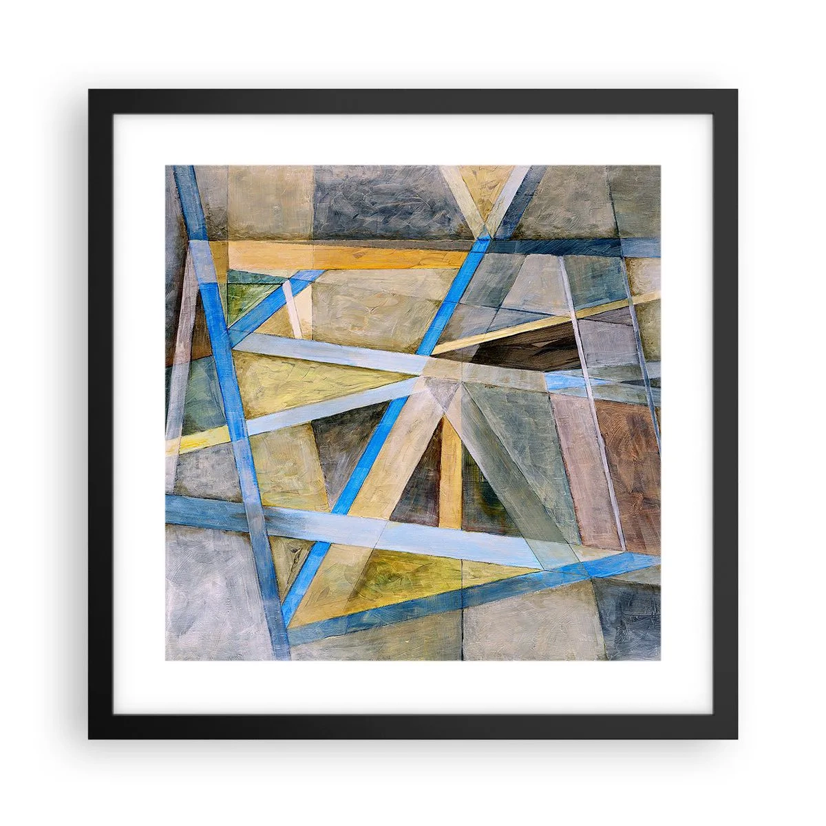 Plagát v čiernom ráme - Priamo alebo diagonálne? - 40x40 cm