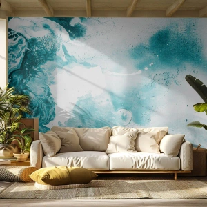 Fototapeta Premium Canvas - Povodie modrej - Abstrakcia, Kus, Moderné umenie. - 400x280 cm