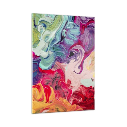 Obraz na skle - Zrodenie farieb - 50x70 cm