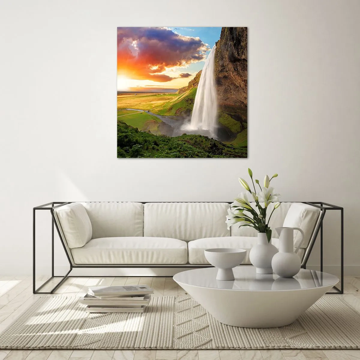 Obraz na skle - Vrchol islandského leta - 70x70 cm