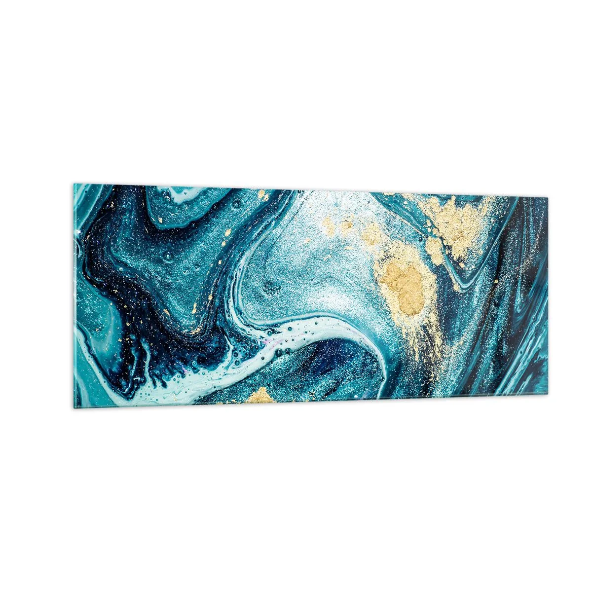 Obraz na skle - Modrý vír - 100x40 cm