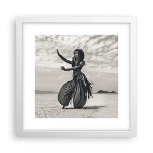 Plagát v bielom ráme - Tanec južných ostrovov - 30x30 cm