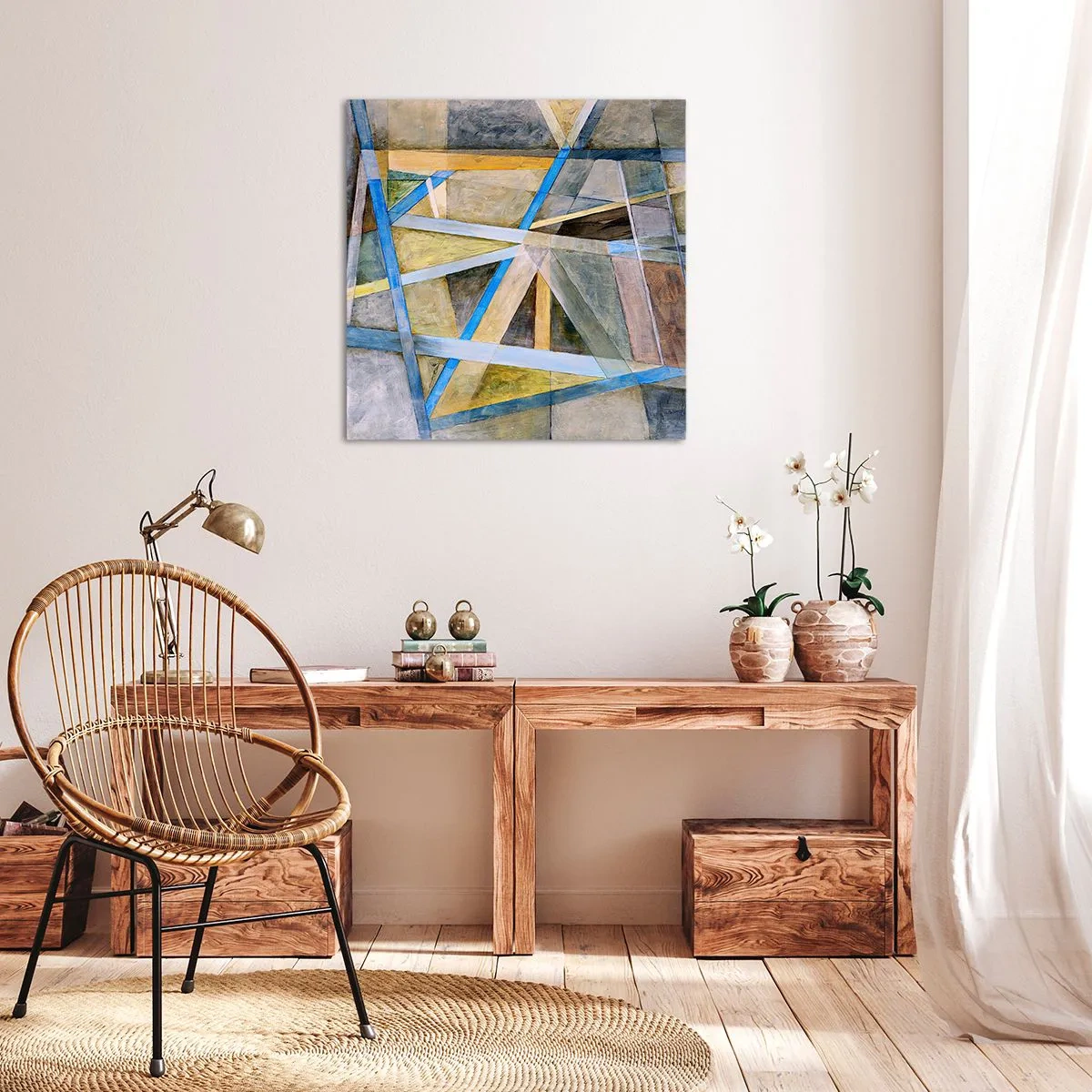 Obraz na plátne - Priamo alebo diagonálne? - 30x30 cm