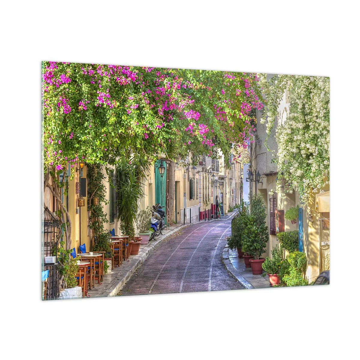Obraz na skle - Kvitnúce zákutie - 100x70 cm
