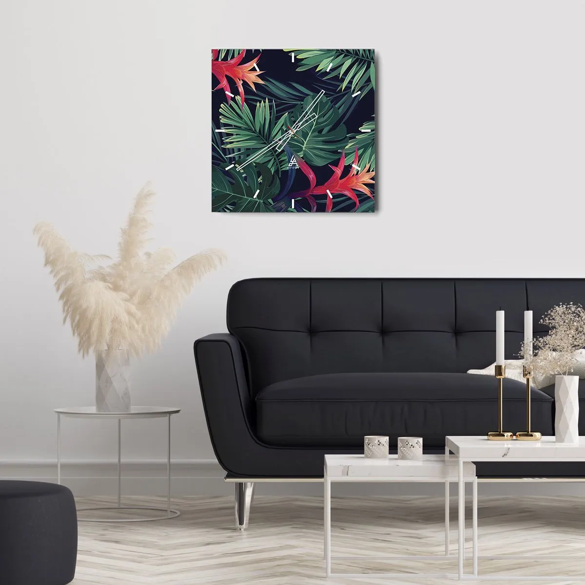 Nástenné hodiny - Vzplanúť v zelenom - 40x40 cm