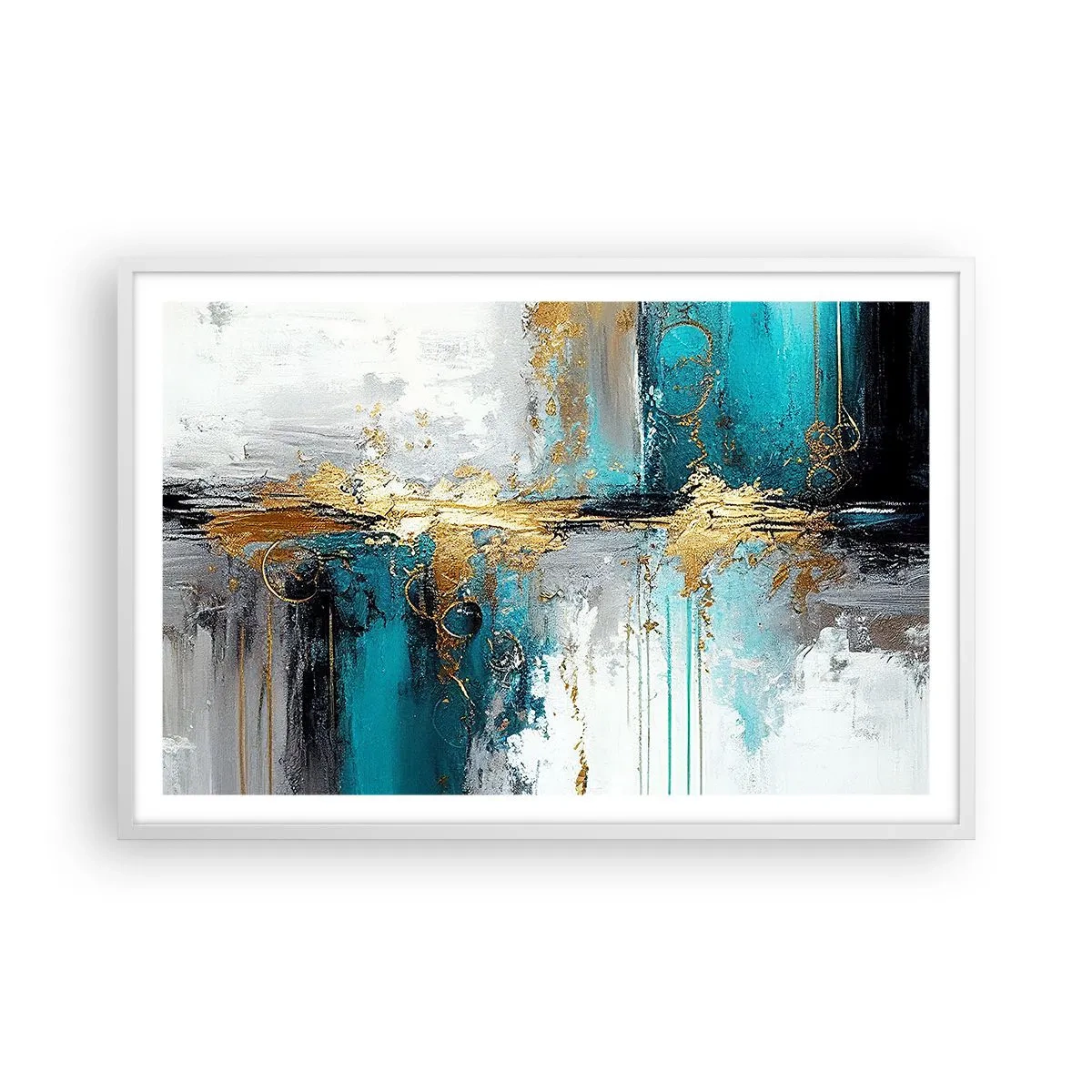 Plagát v bielom ráme - Všetko plynie - 91x61 cm