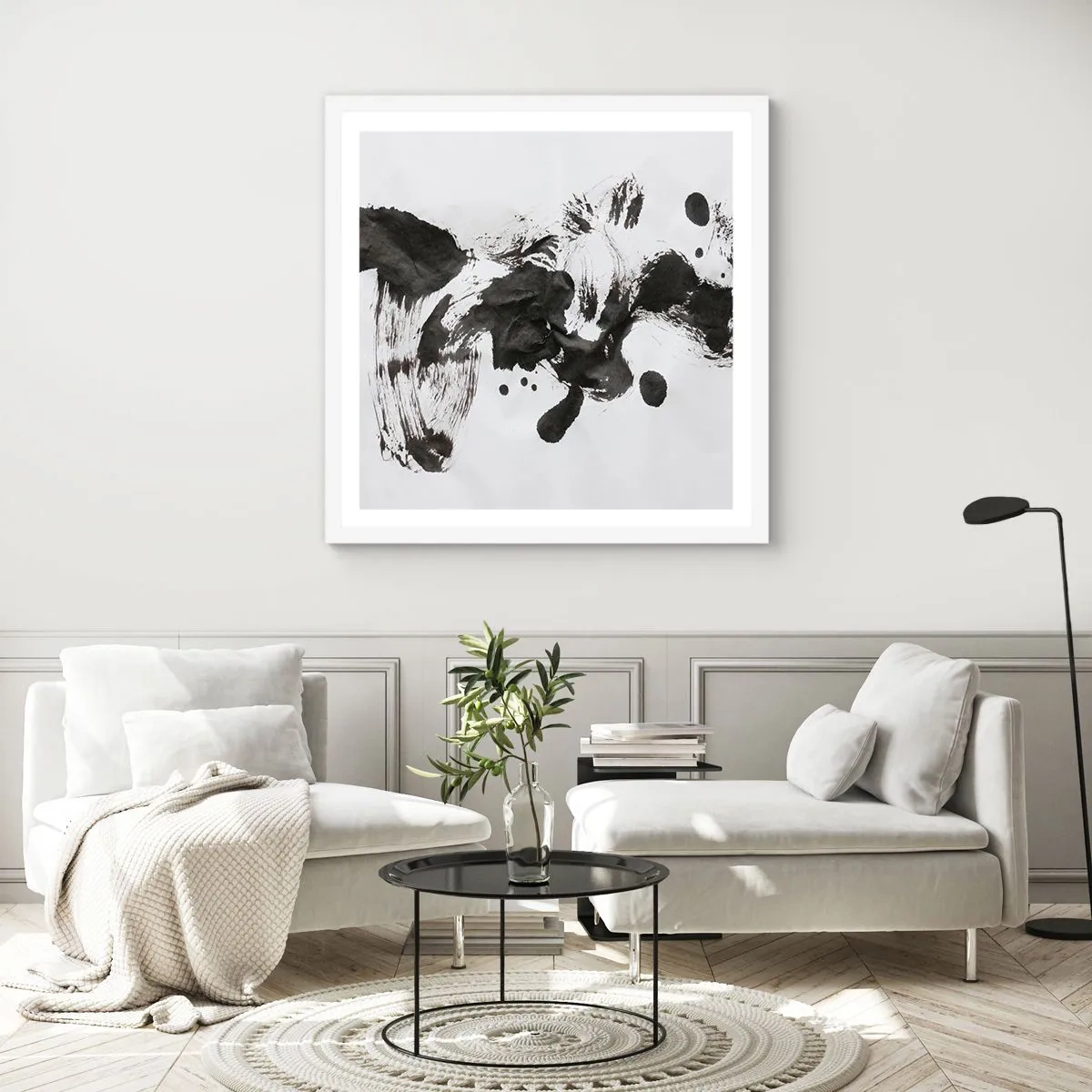 Plagát v bielom ráme - Metóda v šialenstve? - 50x50 cm