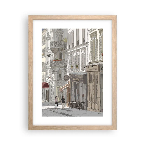 Plagát v ráme zo svetlého duba - Mestské radosti - 30x40 cm