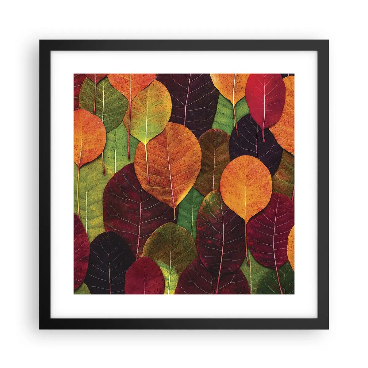 Plagát v čiernom ráme - Jesenná mozaika - 40x40 cm