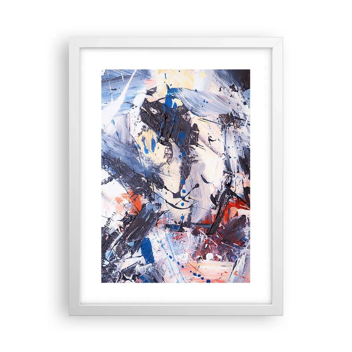 Plagát v bielom ráme - Bláznivý tanec abstrakcie - 30x40 cm
