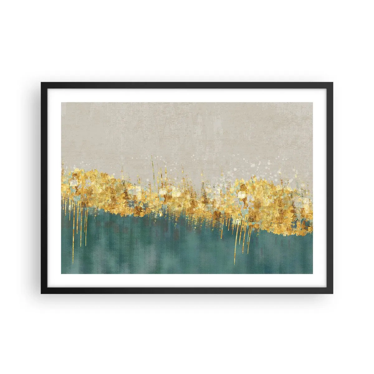 Plagát v čiernom ráme - Zlatá hranica - 70x50 cm