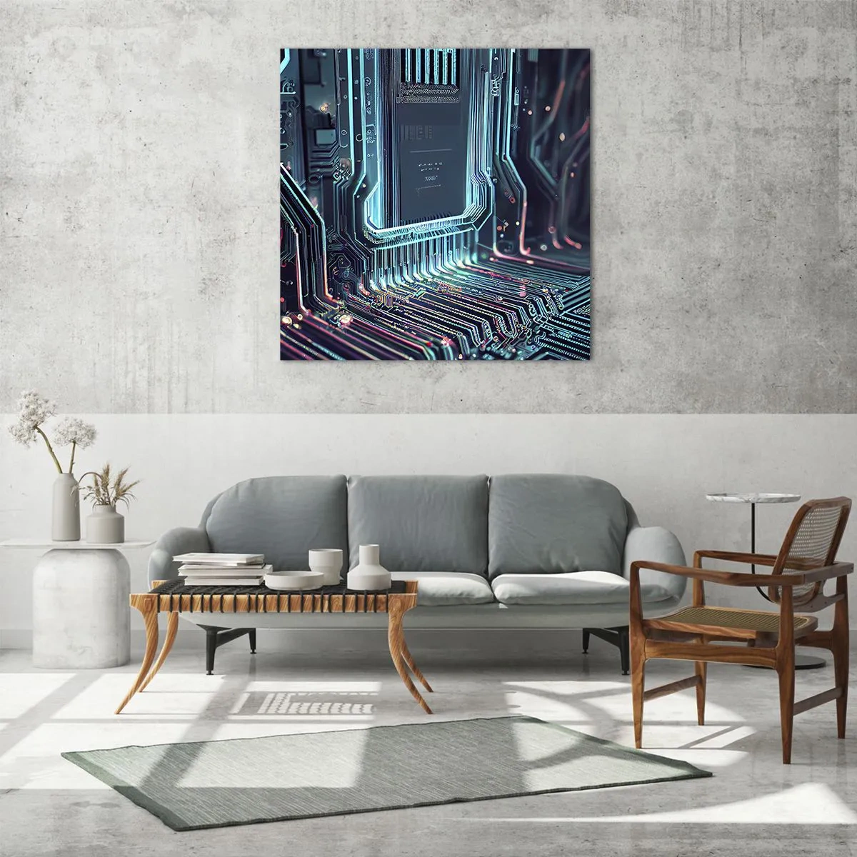 Obraz na skle - Len tak premýšľam… - 60x60 cm