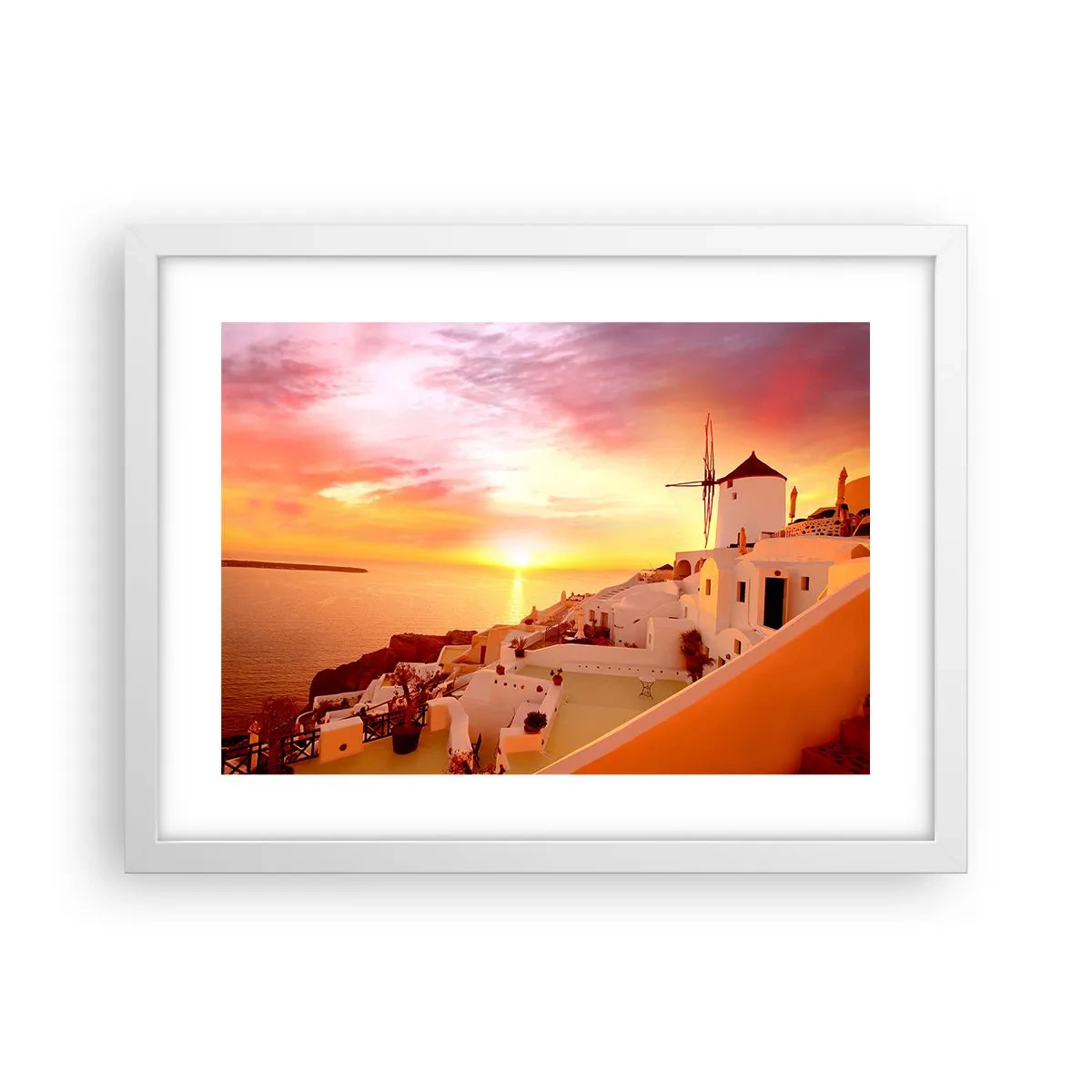 Plagát v bielom ráme - Rozplynúť sa v bielej a zlatej - 40x30 cm