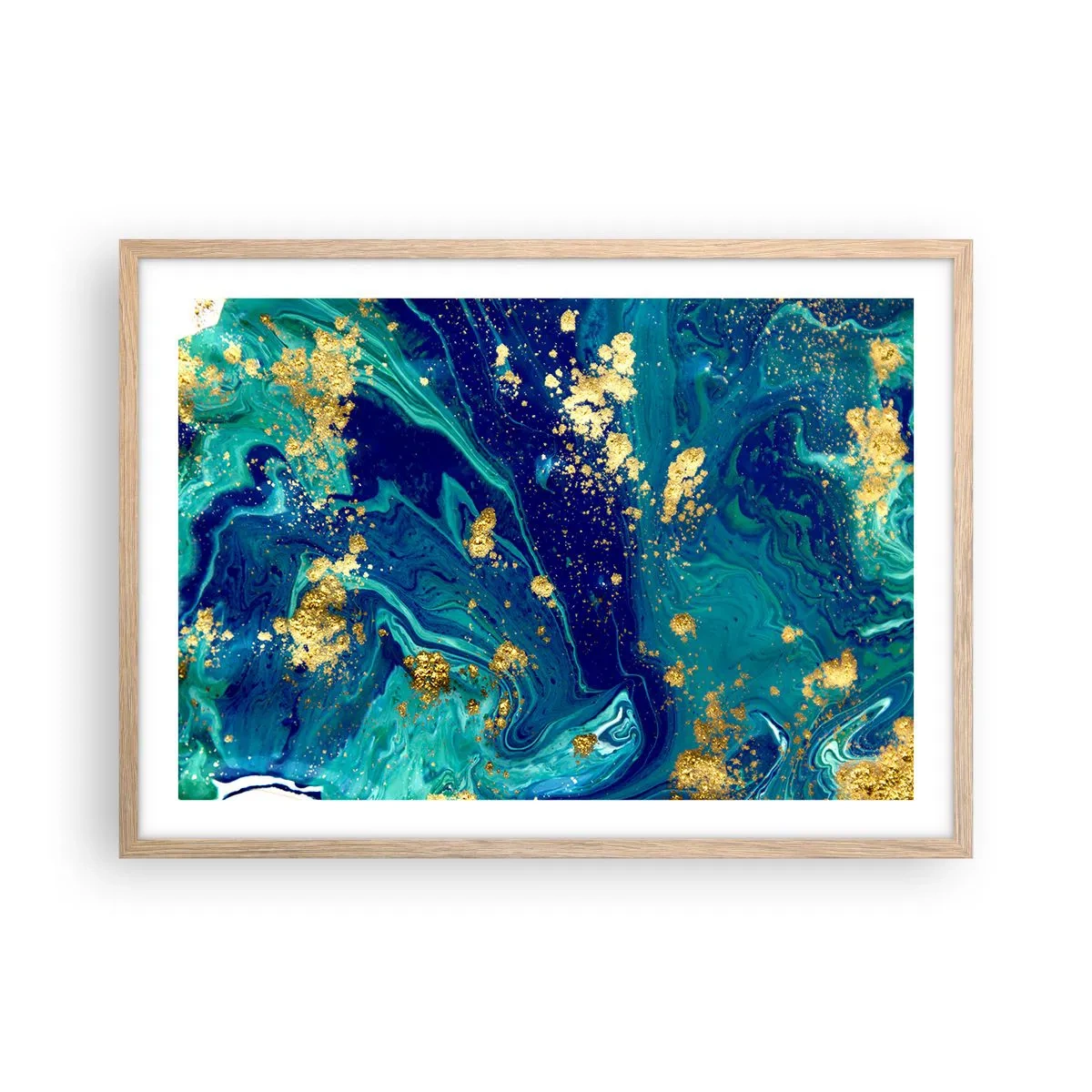 Plagát v ráme zo svetlého duba - Plátky slnka  - 70x50 cm