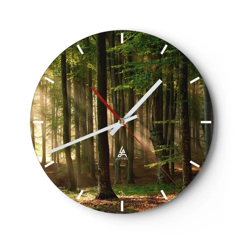 Nástenné hodiny - Rozžiarený v jarnom ráne - 40x40 cm