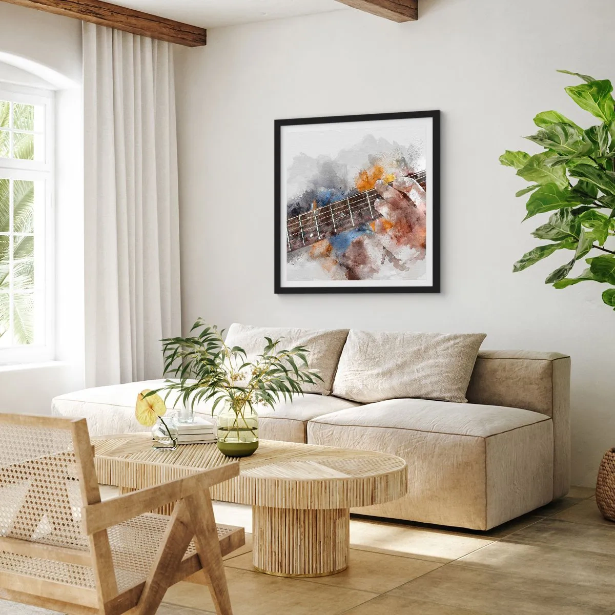 Plagát v čiernom ráme - Poézia medzi strunami - 60x60 cm