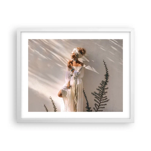 Plagát v bielom ráme - Slnko a dievča - 50x40 cm