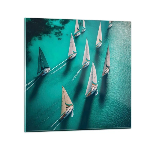 Obraz na skle - Zápasenie s vetrom - 60x60 cm