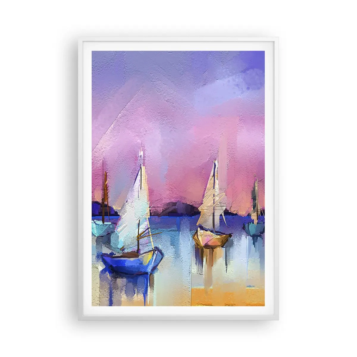 Plagát v bielom ráme - Smer: široká voda - 70x100 cm