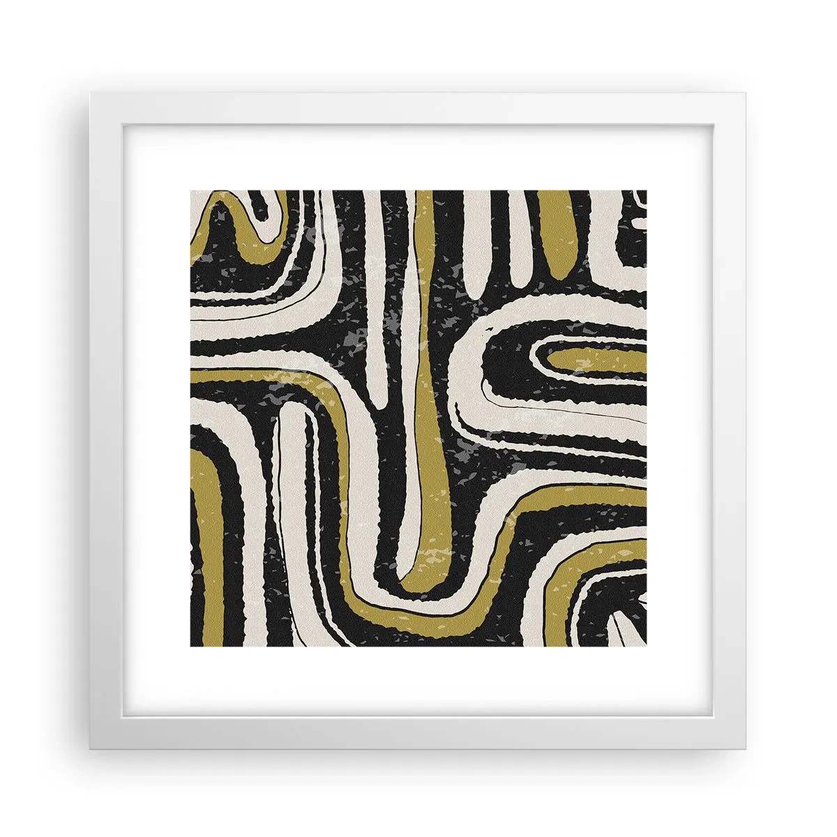 Plagát v bielom ráme - Kompozícia: trakty a uličky - 30x30 cm