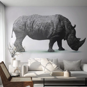 Fototapeta Standard Eco - Geometrická krása prírody - Zvieratá, Nosorožec, Grafika - 350x256 cm