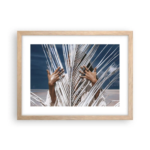 Plagát v ráme zo svetlého duba - Šamanové dievča? - 40x30 cm