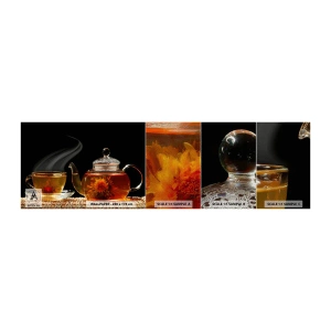 Vzorka fototapety Premium Sand - Mágia a umenie varenia čaj - Čaj, Kanvica na čaj, Šálka na čaj - 100x30 cm