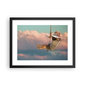 Plagát v čiernom ráme - Hra v oblakoch - 40x30 cm