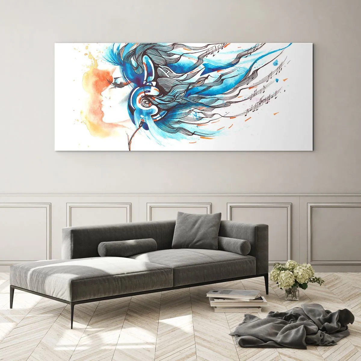Obraz na skle - Nech hrá hudba - 100x40 cm