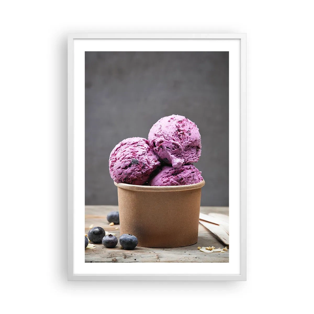 Plagát v bielom ráme - Sladkosť a chlad - 50x70 cm