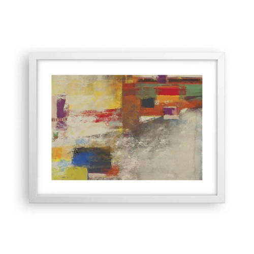 Plagát v bielom ráme - Geometria farieb - 40x30 cm