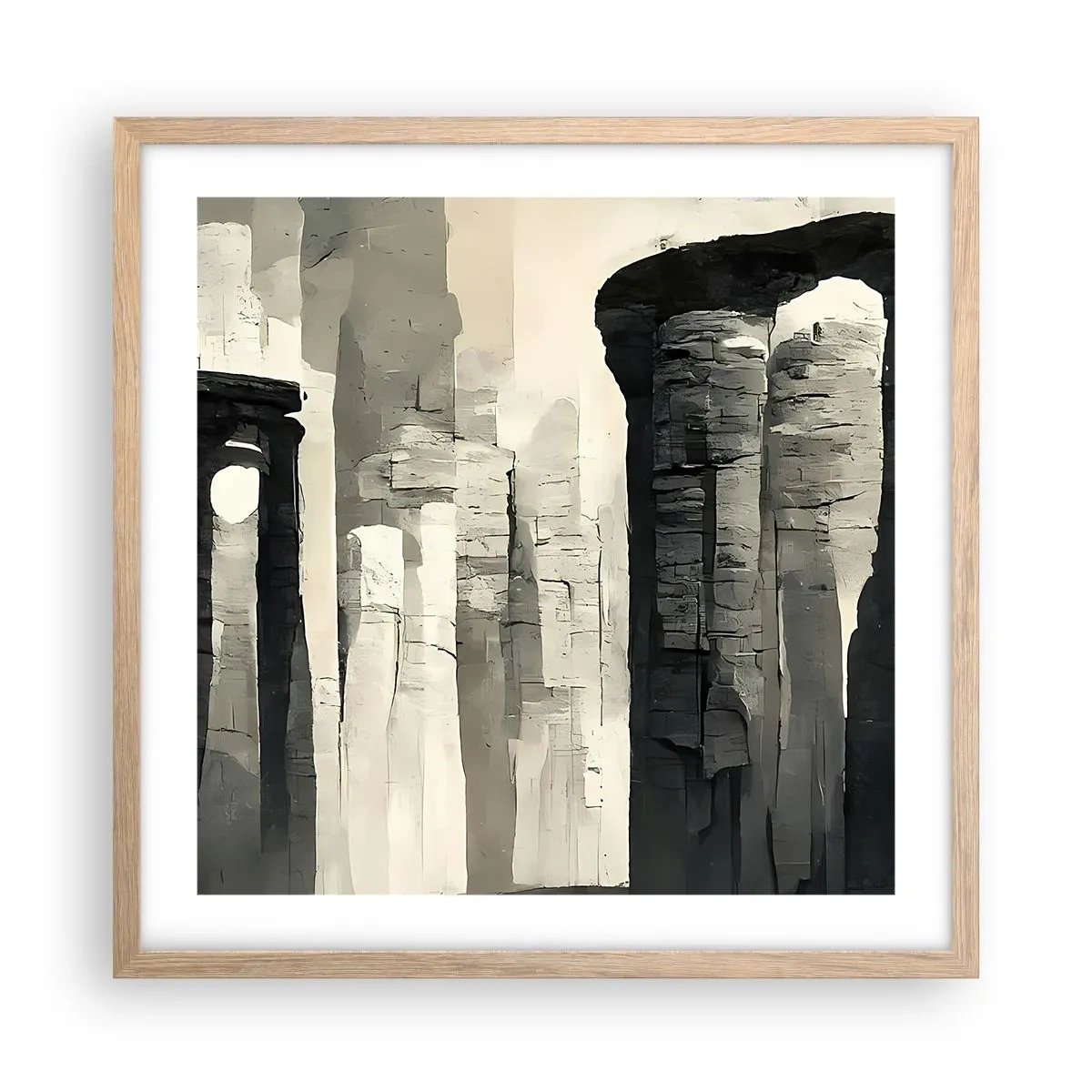 Plagát v ráme zo svetlého duba - Majestátnosť starožitnosti - 50x50 cm