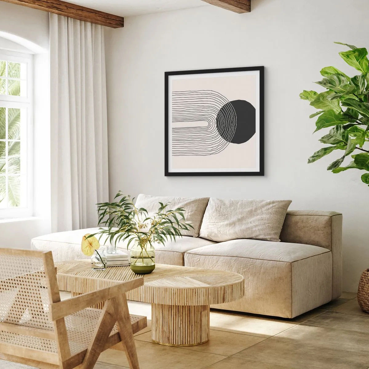 Plagát v čiernom ráme - Chvenie a istota - 60x60 cm