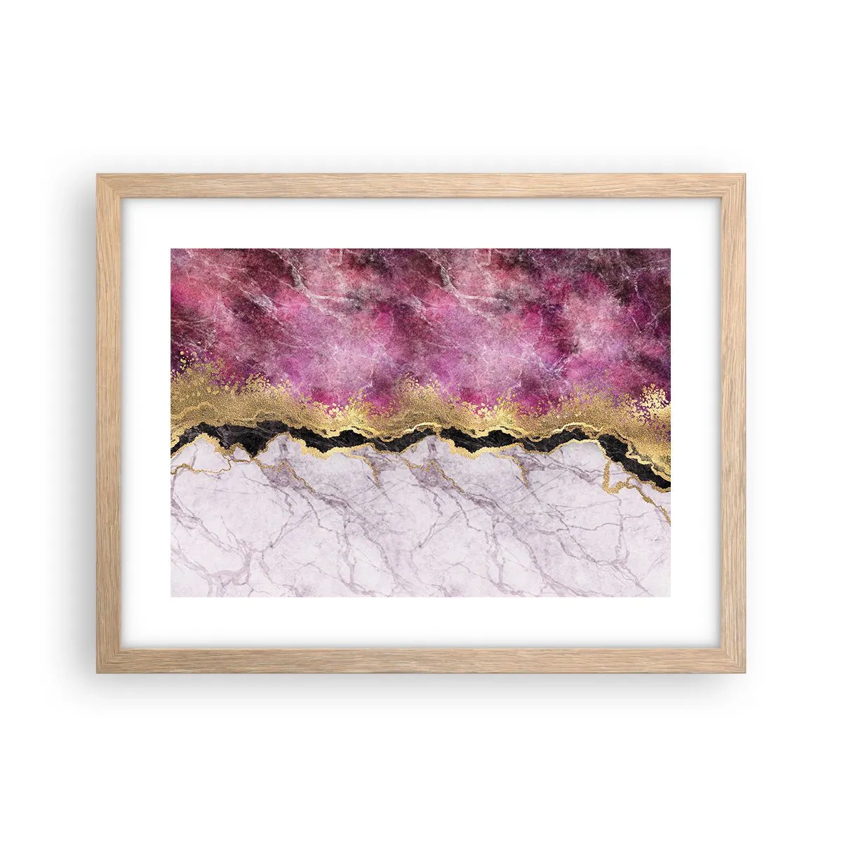 Plagát v ráme zo svetlého duba - Na hranici - 40x30 cm