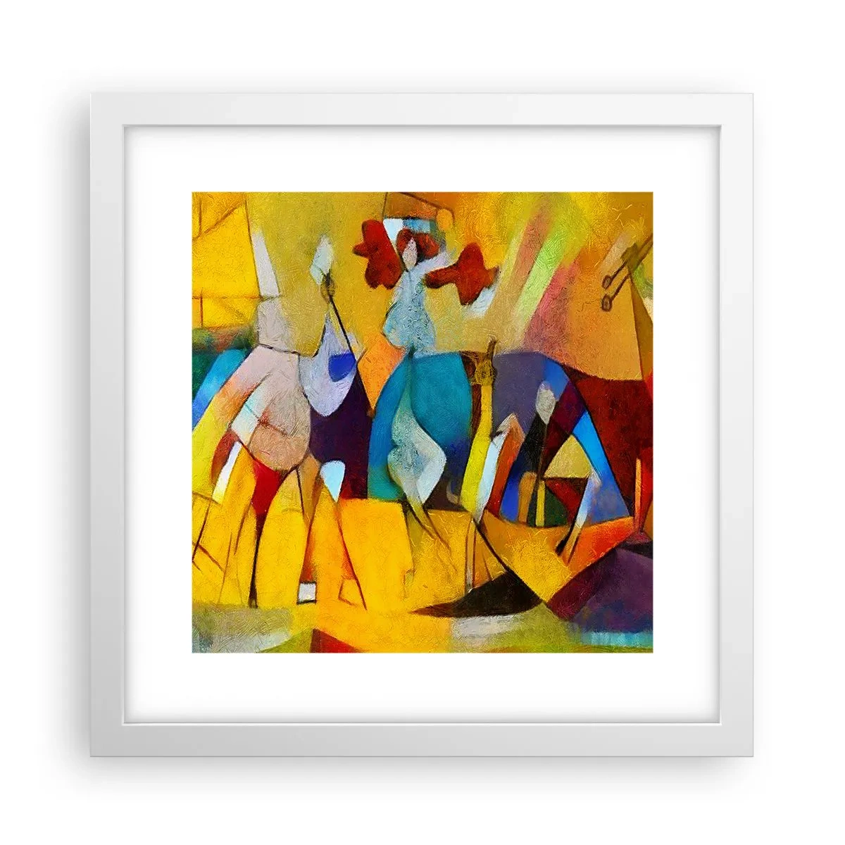 Plagát v bielom ráme - Slnko - život - radosť - 30x30 cm