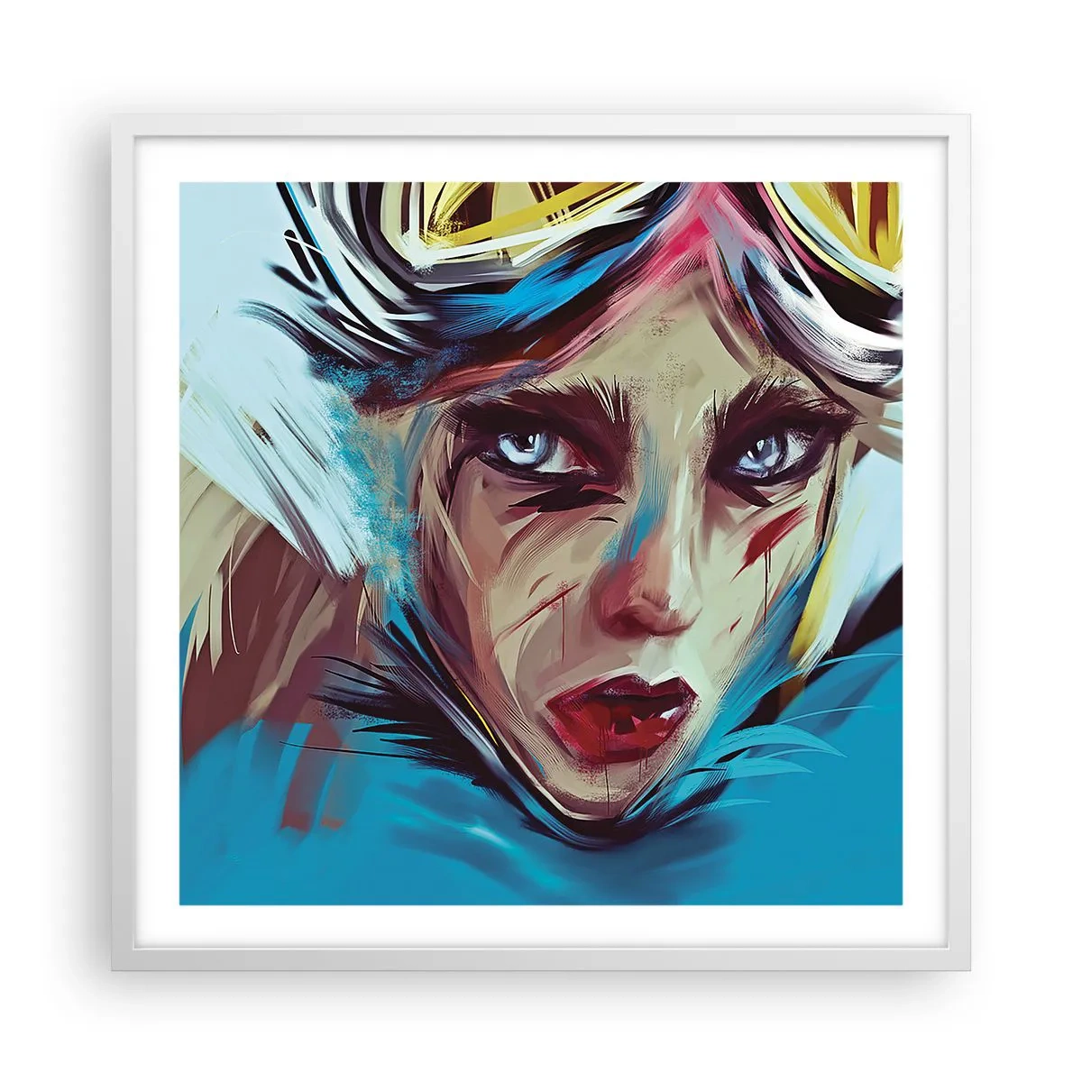 Plagát v bielom ráme - Silničná bojovníčka - 60x60 cm