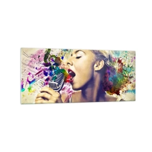 Obraz na skle - Pomaľovať hlasom svet - 120x50 cm