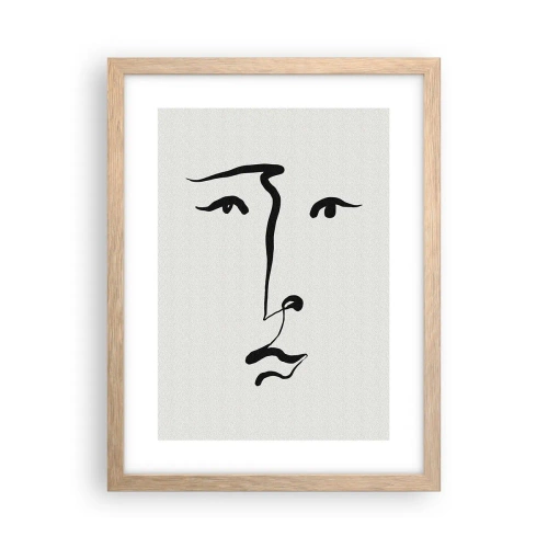 Plagát v ráme zo svetlého duba - Jednoduchý portrét - 30x40 cm