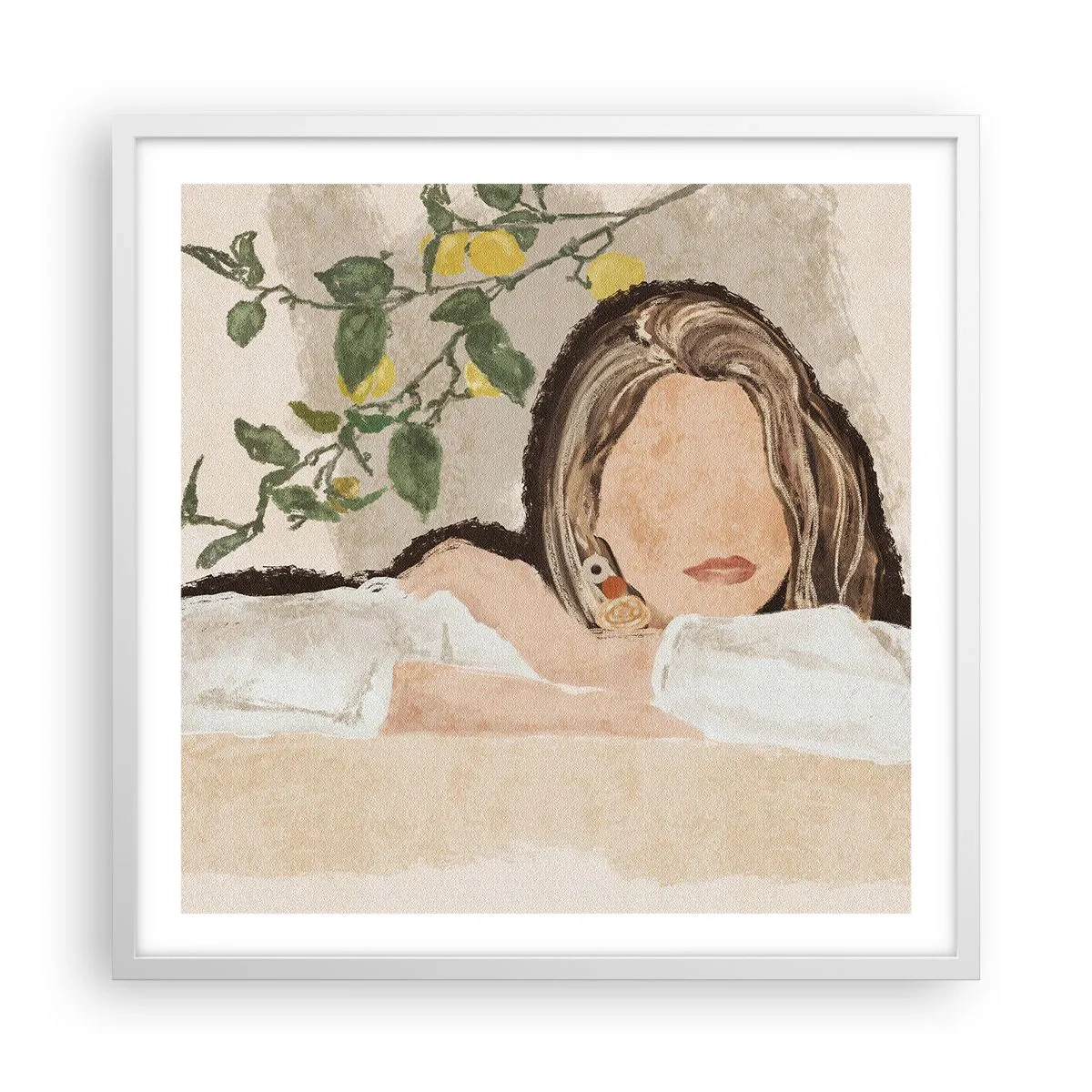 Plagát v bielom ráme - Kráska z juhu - 60x60 cm