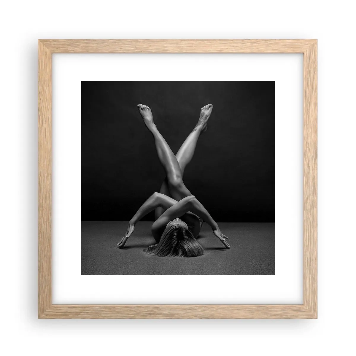 Plagát v ráme zo svetlého duba - Geometria nahoty - 30x30 cm