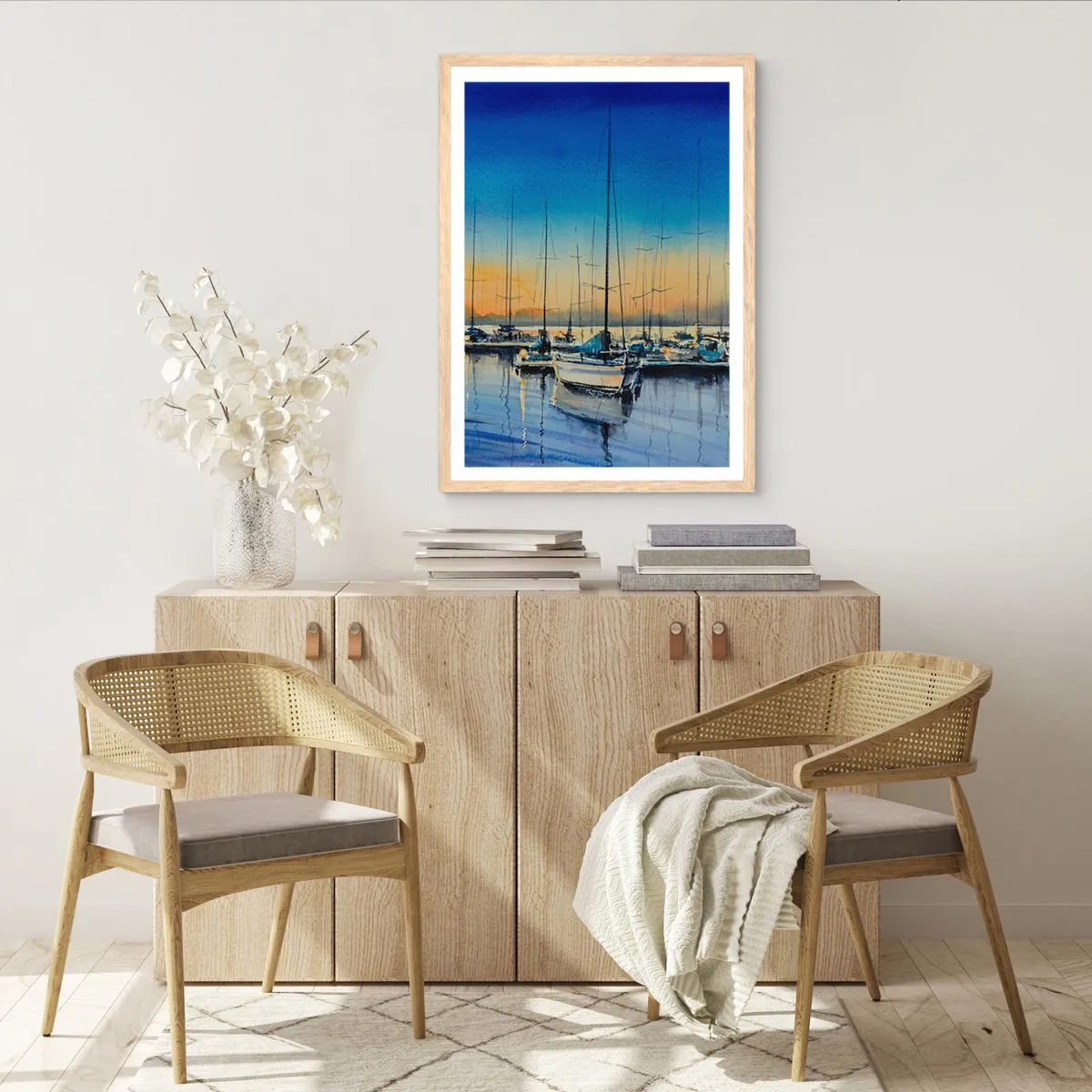 Plagát v ráme zo svetlého duba - Koniec dobrého dňa - 50x70 cm