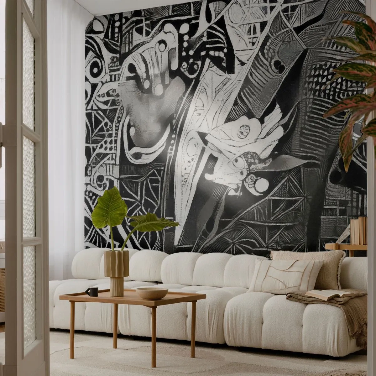 Samolepiaca Fototapeta Deluxe Sticker - Iba zdanlivo šedý človek - Muž, kubizmus, Móda - 250x175 cm