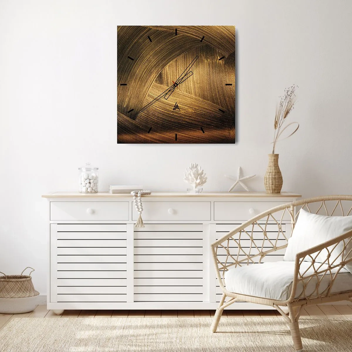 Nástenné hodiny - V zlatom labyrinte - 40x40 cm
