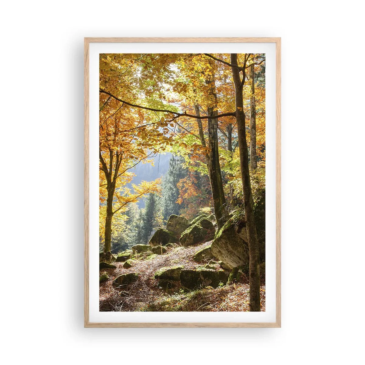 Plagát v ráme zo svetlého duba - Čas na odpočinok - 61x91 cm