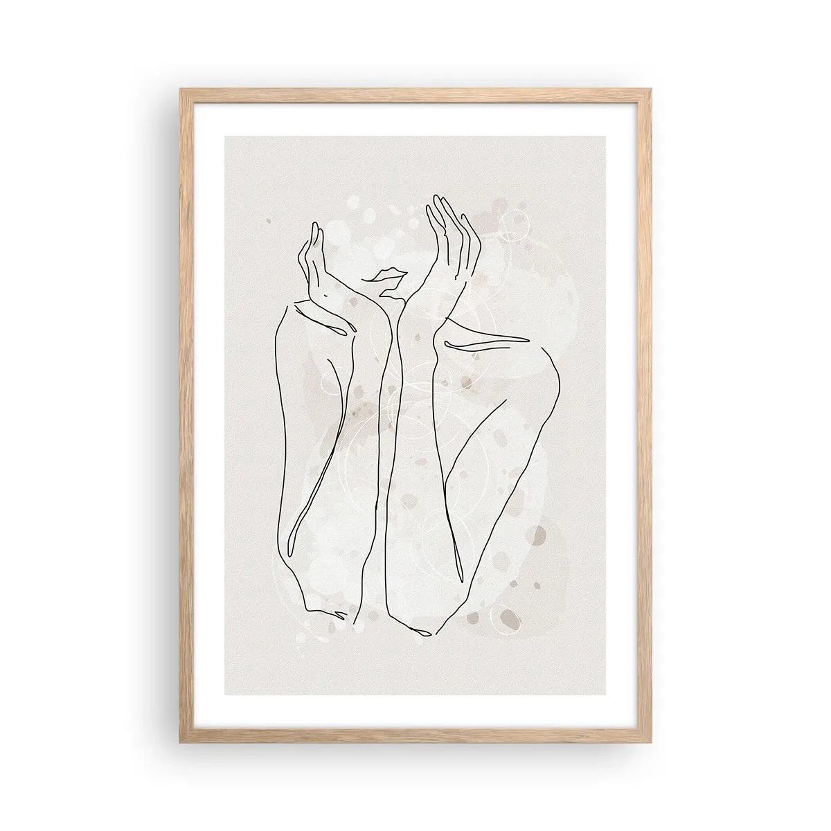 Plagát v ráme zo svetlého duba - Zasnený okamih - 50x70 cm